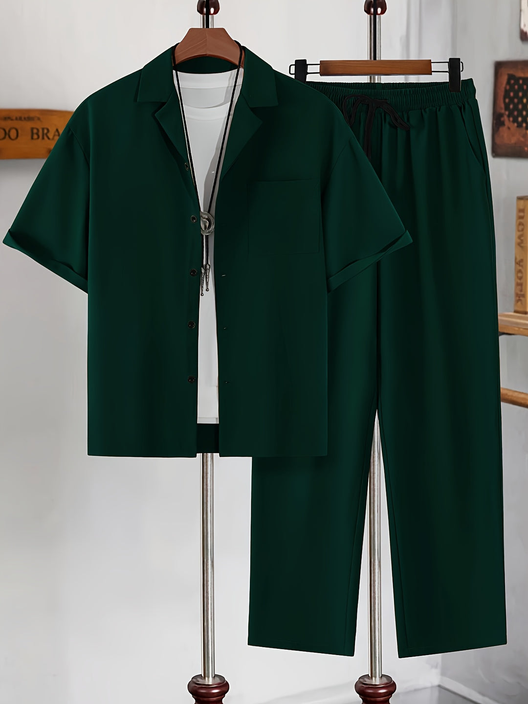 Relaxed Tailored Short Sleeve Shirt and Trousers Set