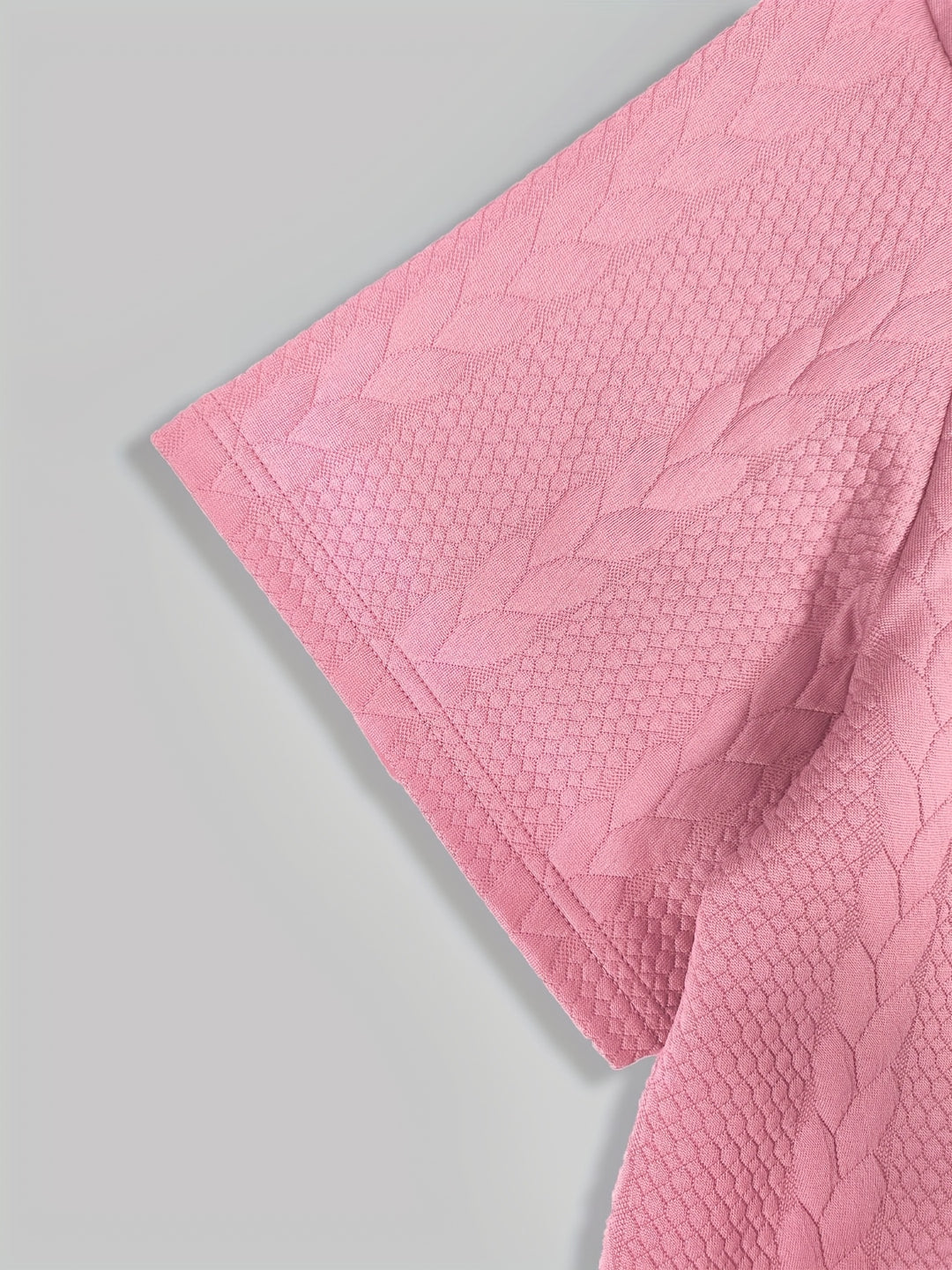 Textured Cable Knit T-Shirt and Shorts Set