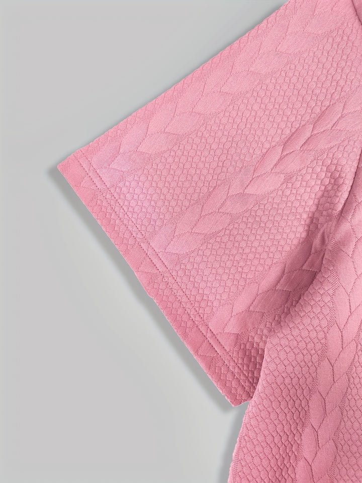 Textured Cable Knit T-Shirt and Shorts Set