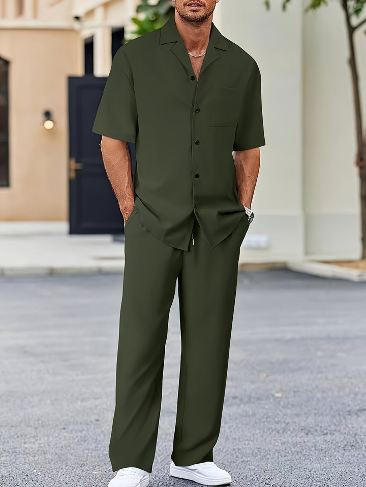 Relaxed Tailored Short Sleeve Shirt and Trousers Set