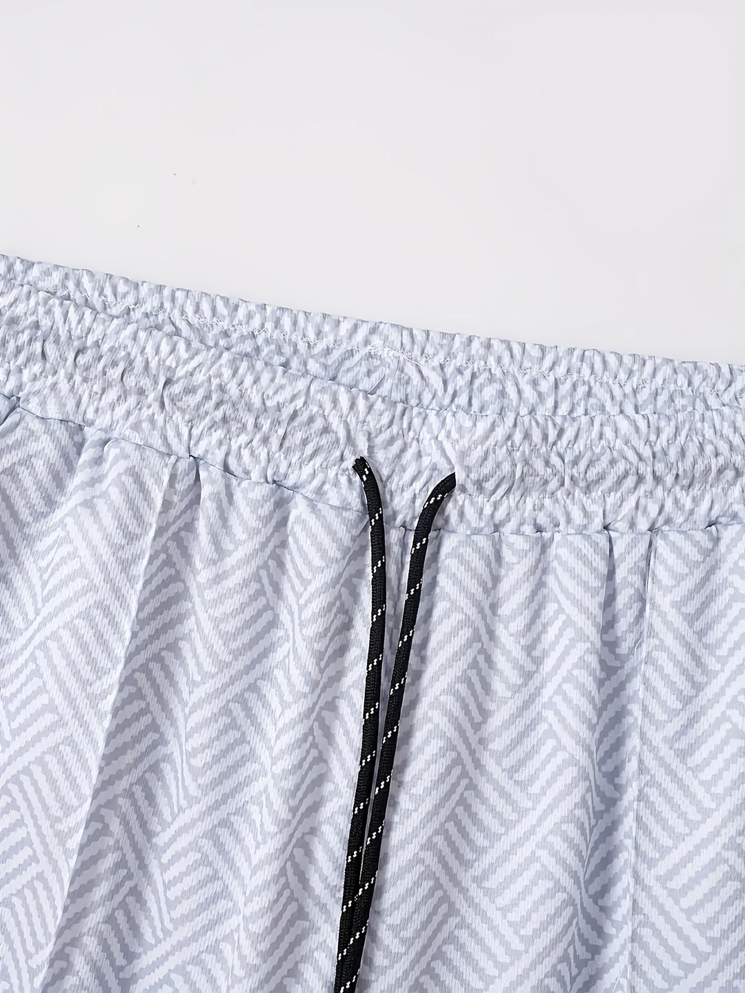 Textured Zip Polo Shirt and Shorts Set