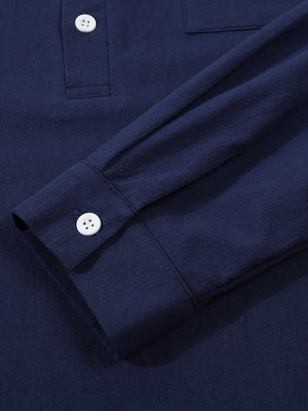 Textured Long Sleeve Henley Shirt