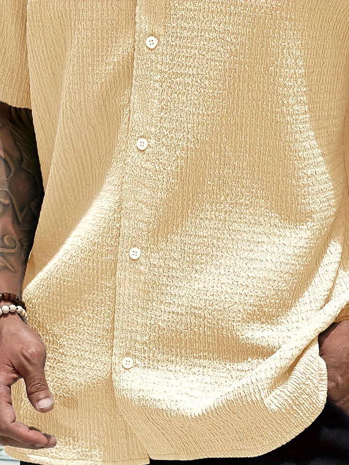 Textured Button-Up Shirt