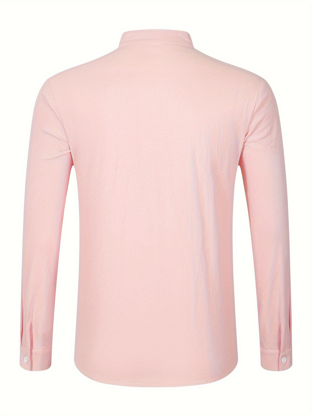 Textured Long Sleeve Henley Shirt