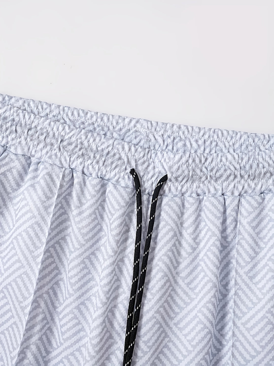 Textured Zip Polo Shirt and Shorts Set