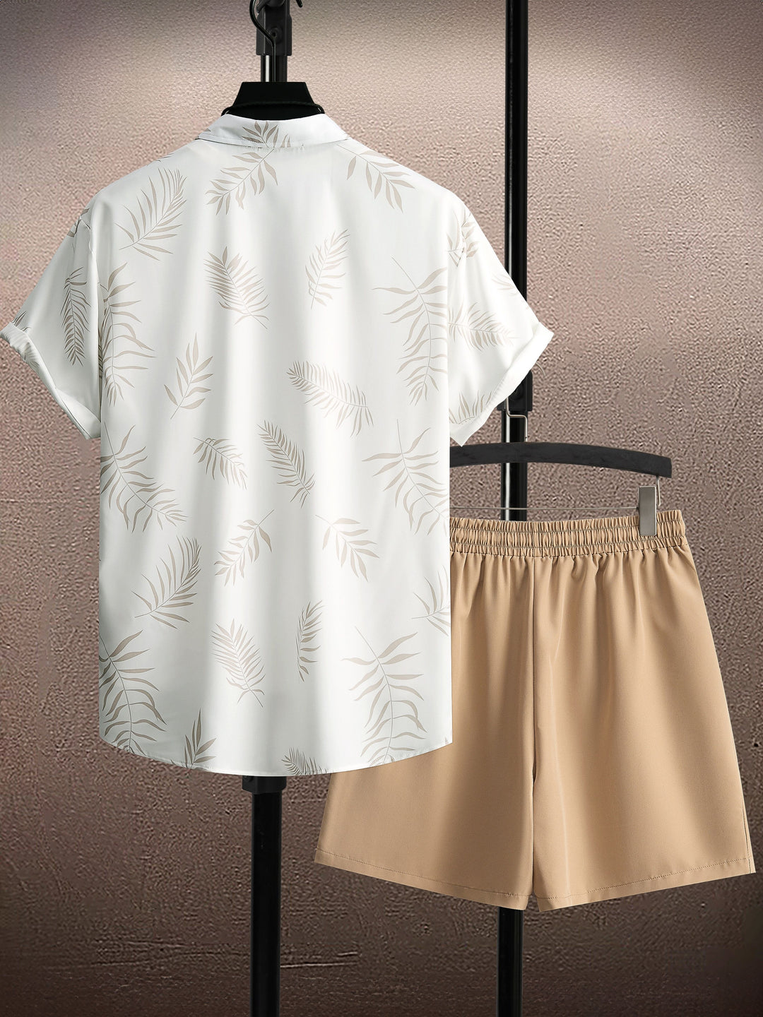 Tropical Printed Short Sleeve Shirt and Shorts Set