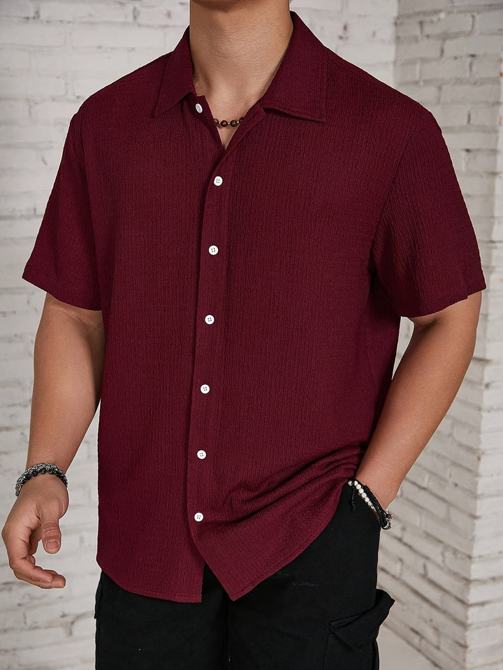 Textured Button-Up Shirt