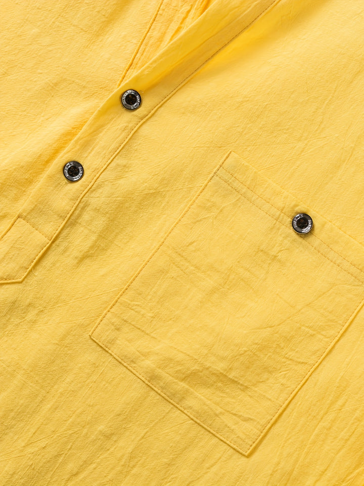 Textured Short Sleeve Henley Shirt