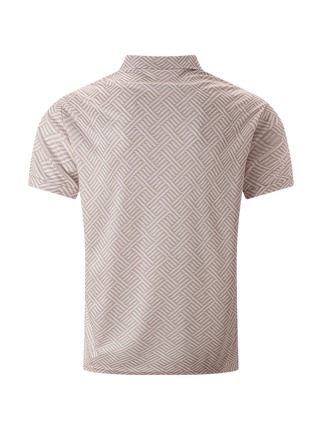 Textured Zip Polo Shirt and Shorts Set