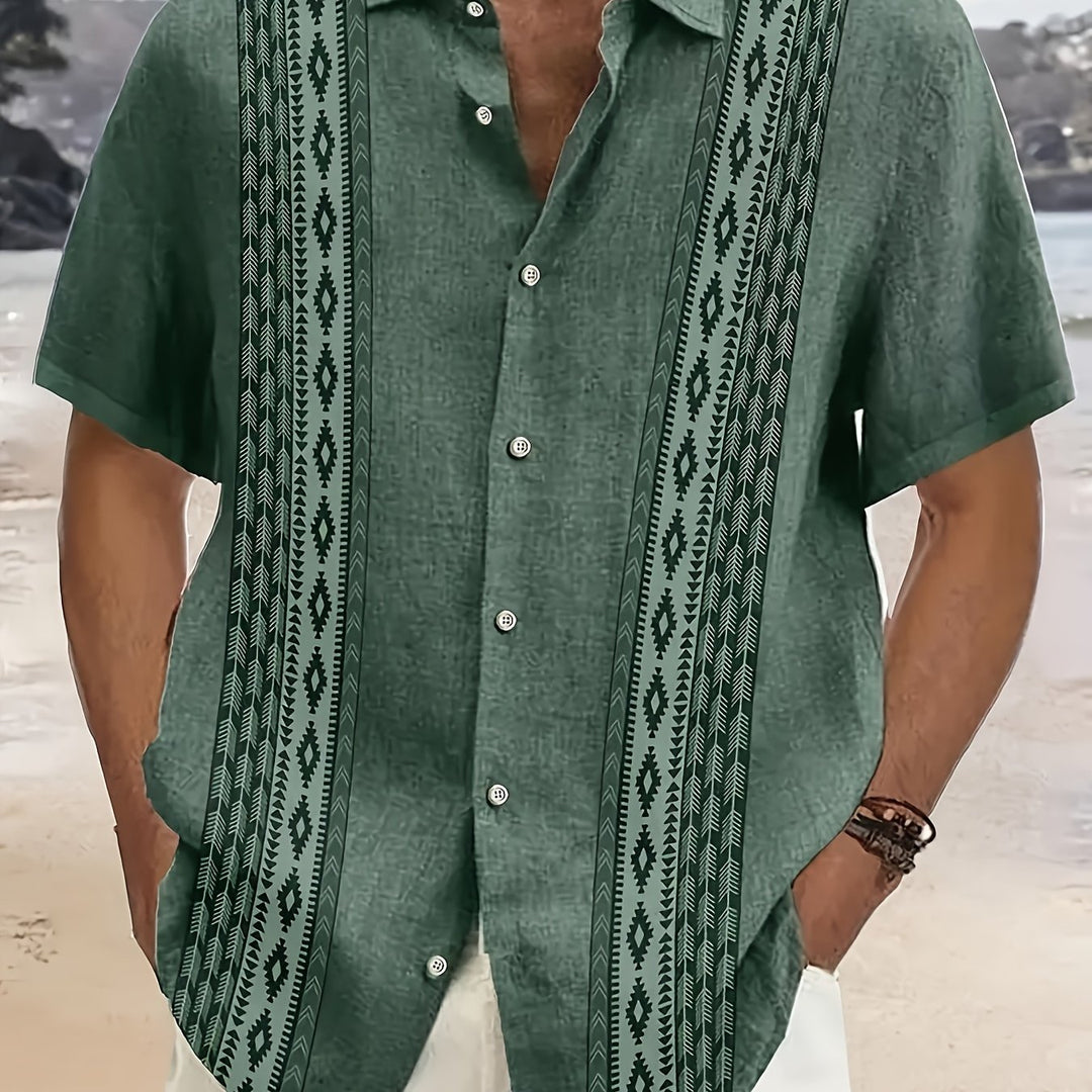 Geometric Pattern Beach Shirt