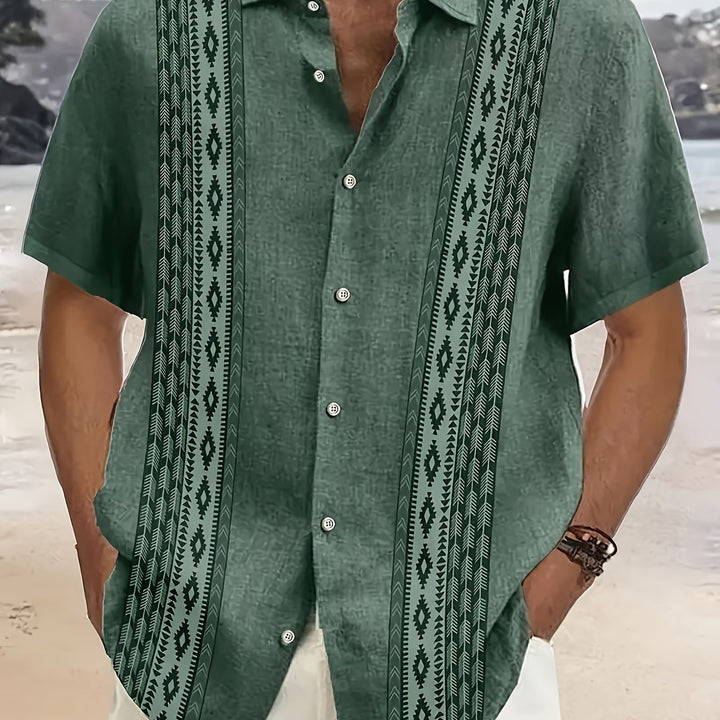 Geometric Pattern Beach Shirt