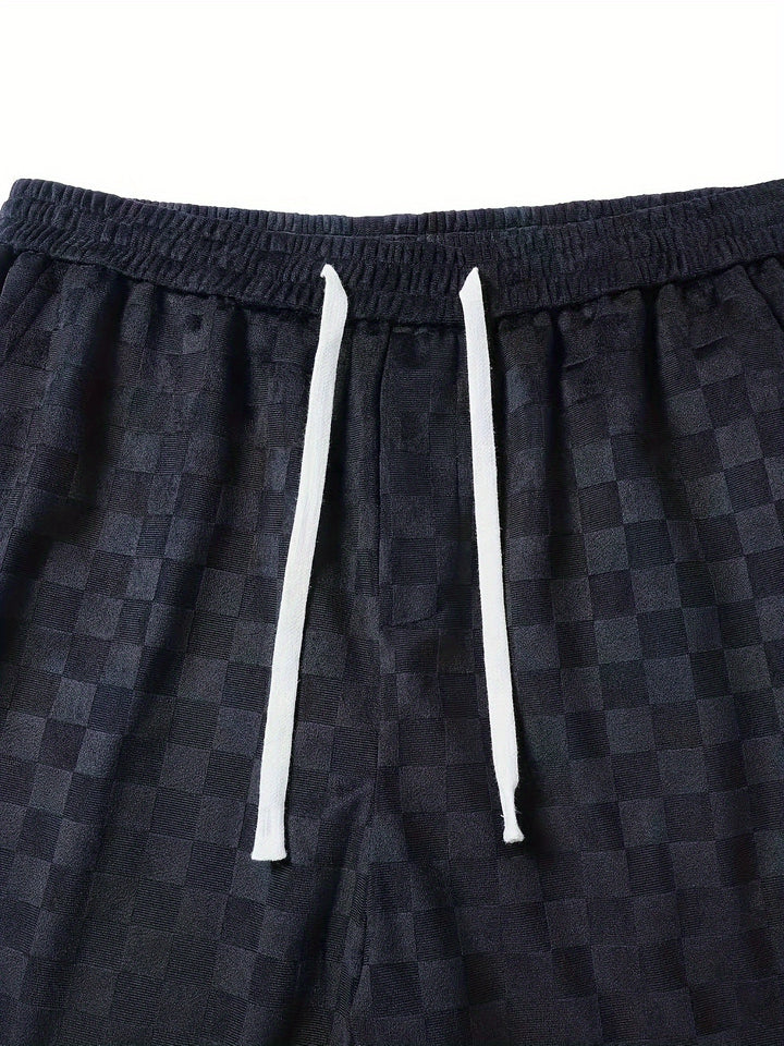 Checkered Loose-Fit Pants