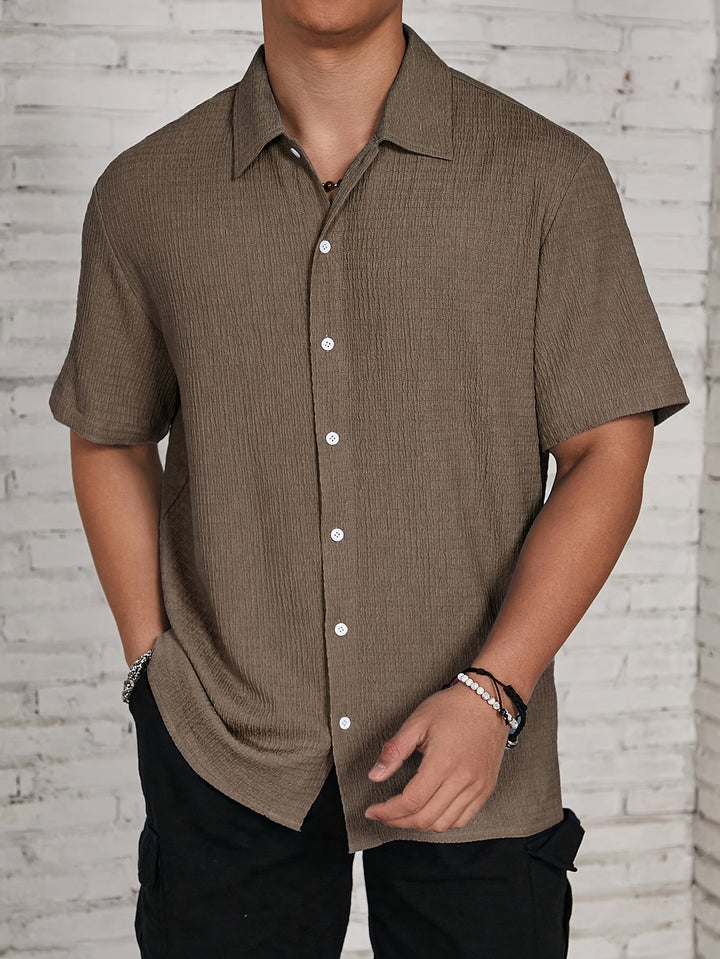 Textured Button-Up Shirt