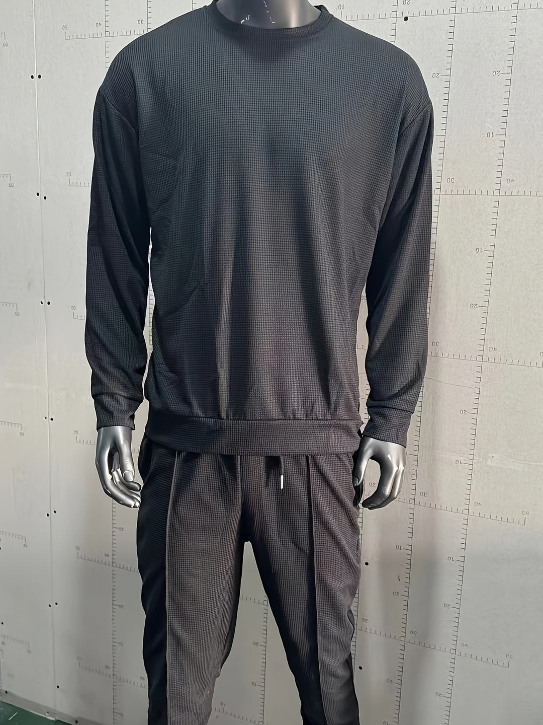 Textured Long Sleeve Top and Joggers Set