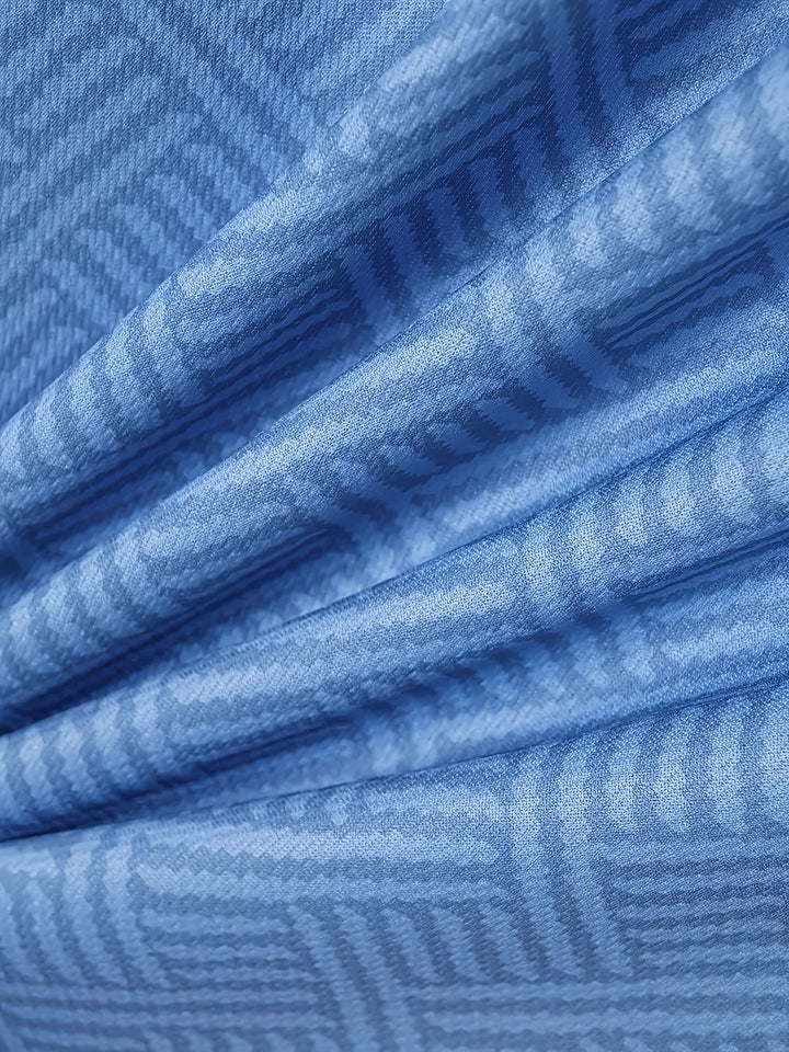 Textured Zip Polo Shirt and Shorts Set