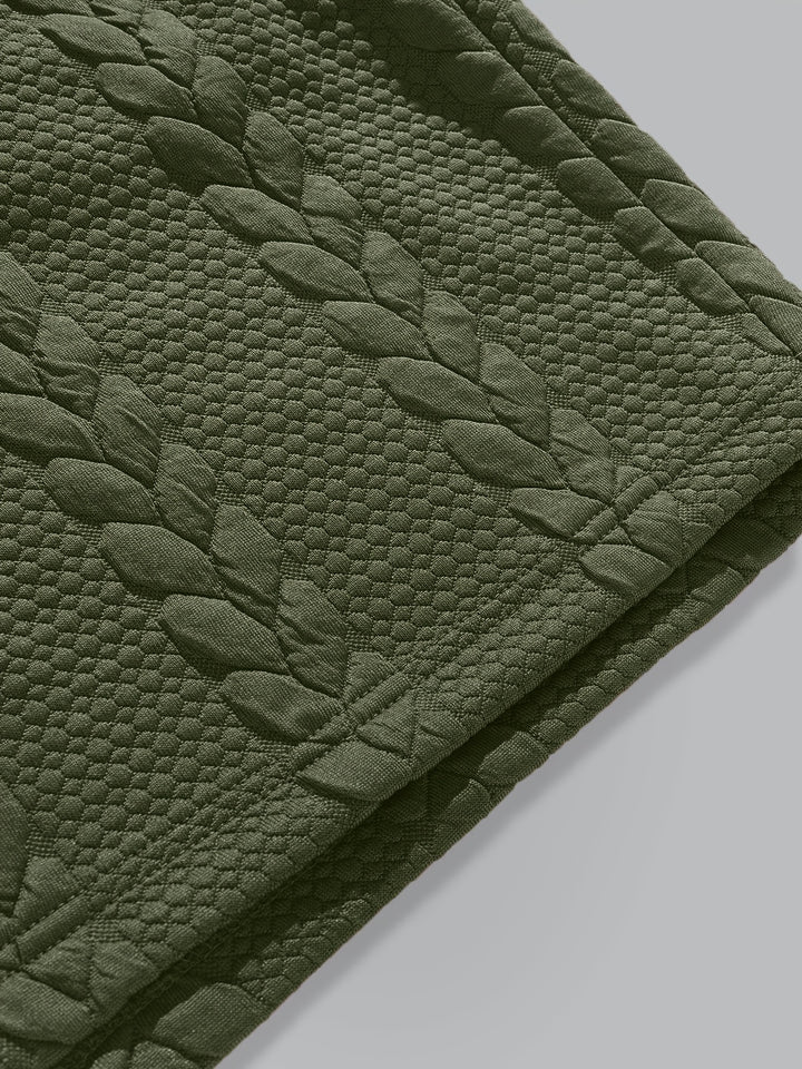 Textured Cable Knit T-Shirt and Shorts Set