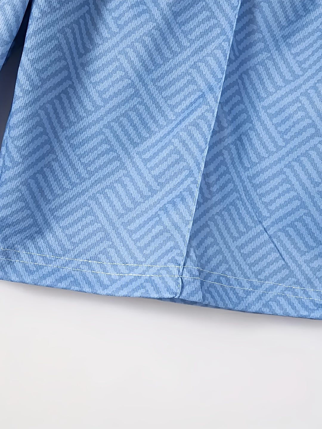 Textured Zip Polo Shirt and Shorts Set