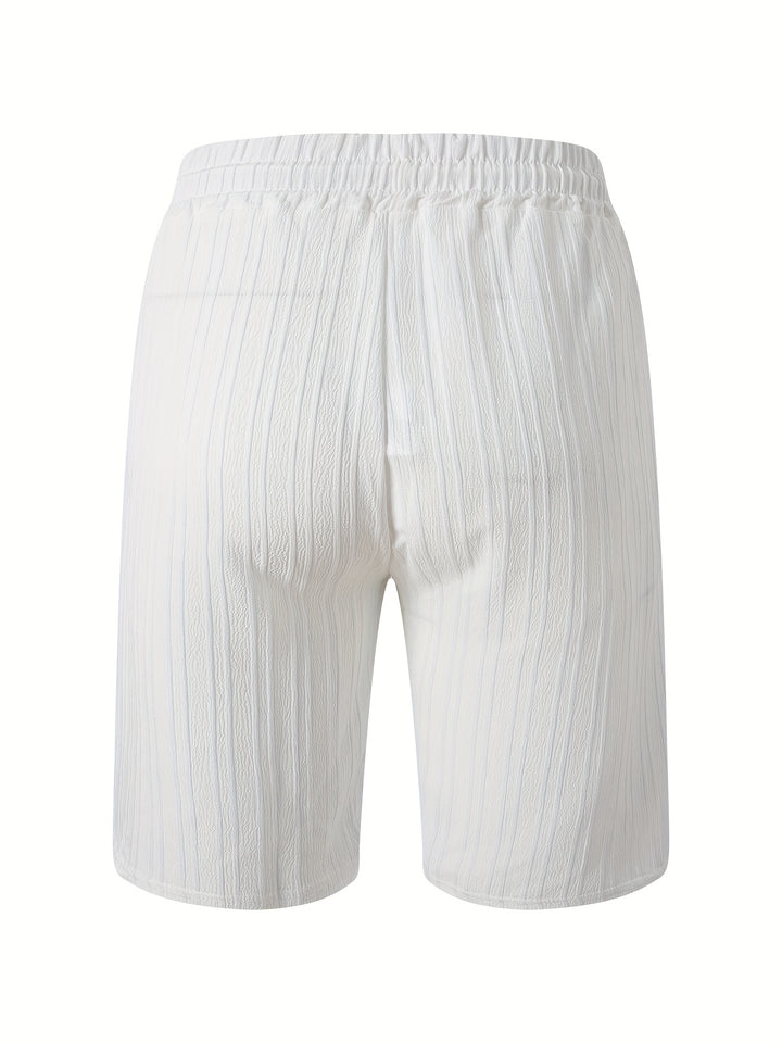 Sleeveless Pleated Button Shirt and Shorts Set