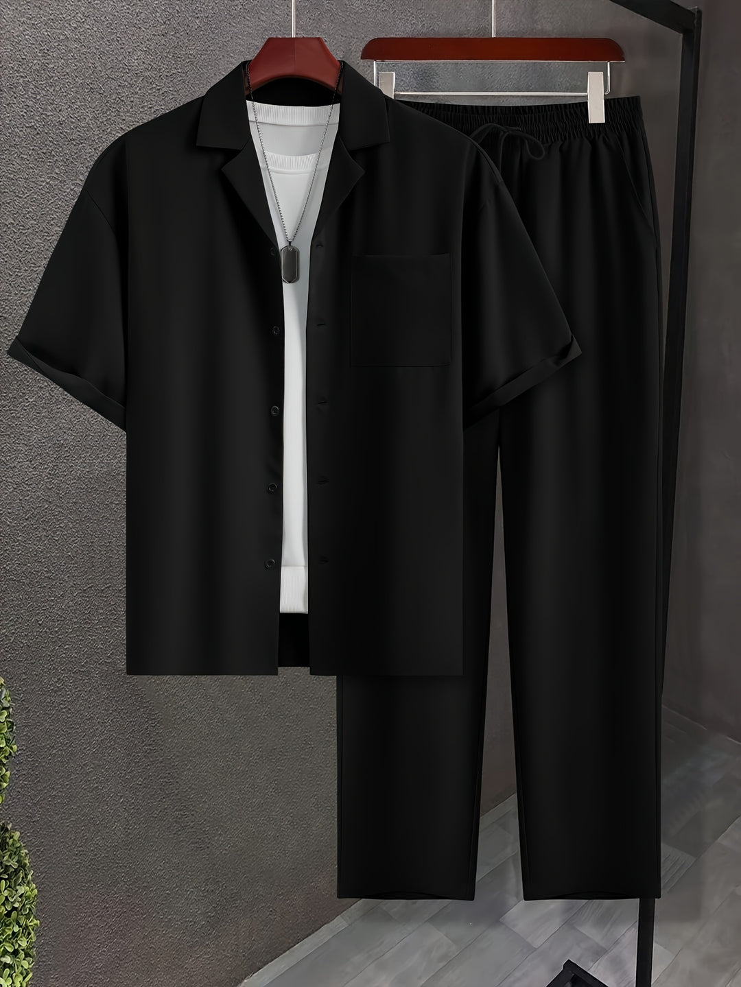 Relaxed Tailored Short Sleeve Shirt and Trousers Set