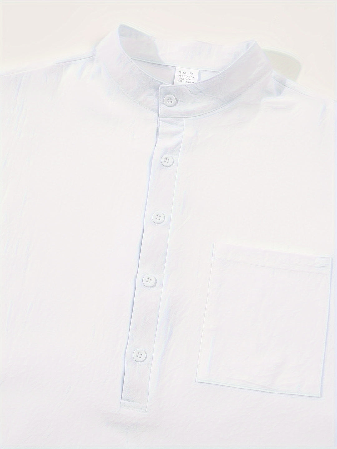 Textured Long Sleeve Henley Shirt