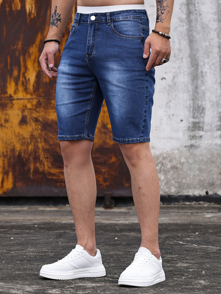 Slim-Fit Denim Shorts