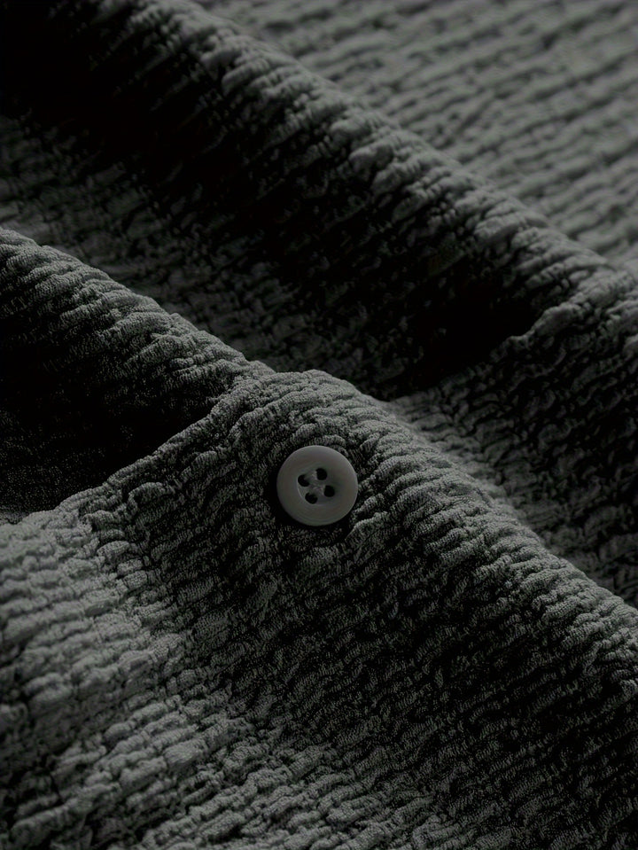 Textured Button-Up Shirt