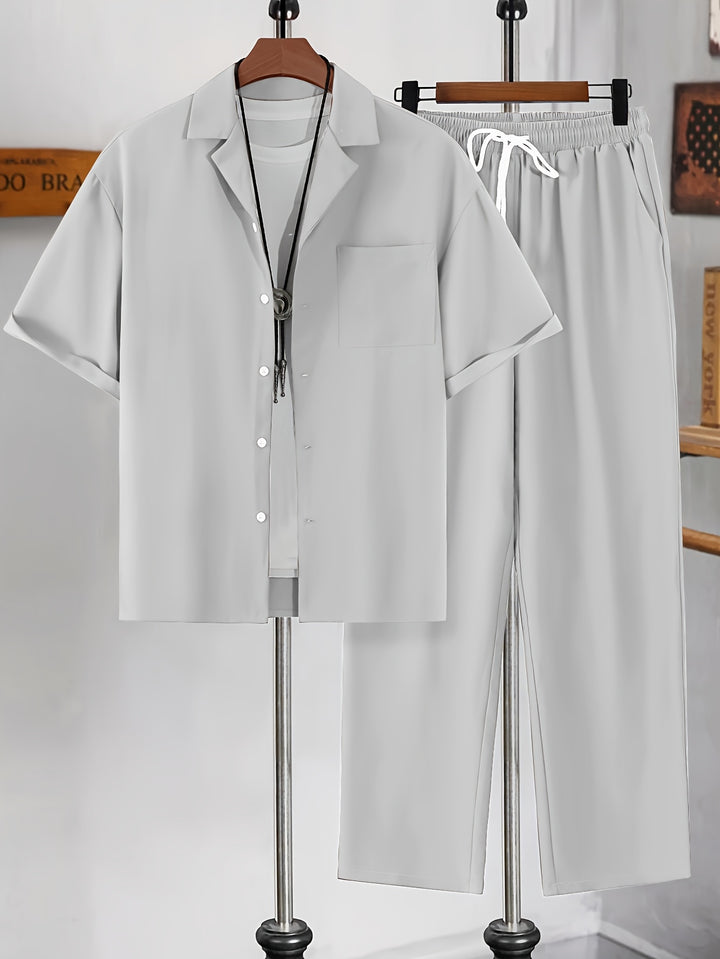 Relaxed Tailored Short Sleeve Shirt and Trousers Set