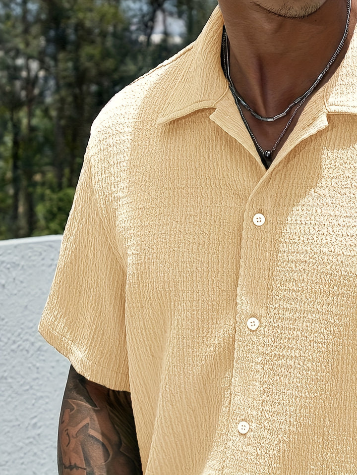 Textured Button-Up Shirt