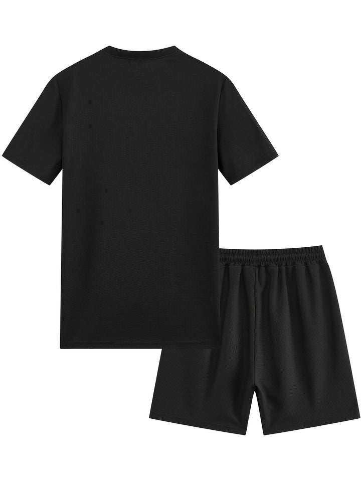 Textured Minimalist T-Shirt and Shorts Set