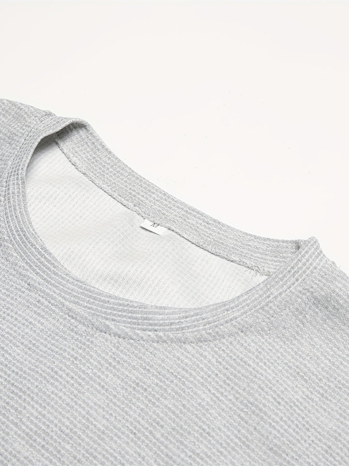 Textured Long Sleeve Top and Joggers Set