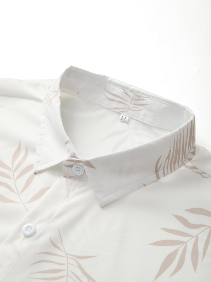 Tropical Printed Short Sleeve Shirt and Shorts Set