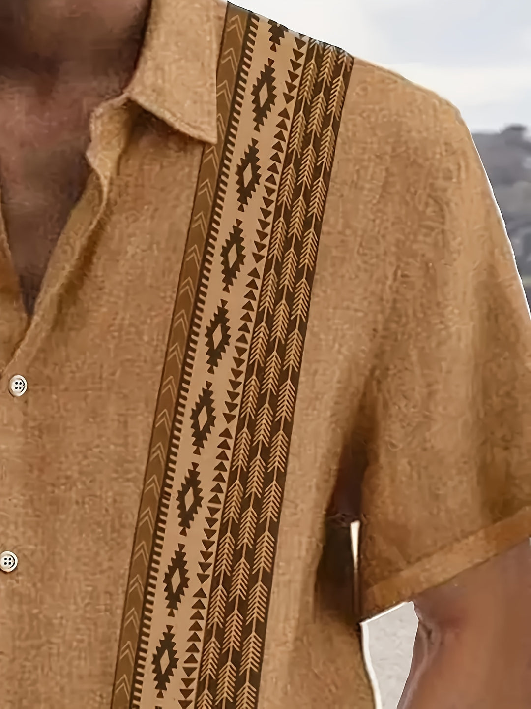 Geometric Pattern Beach Shirt