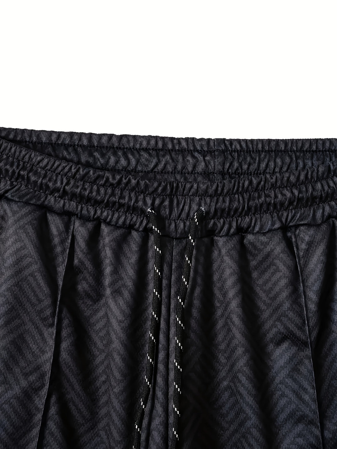 Textured Zip Polo Shirt and Shorts Set