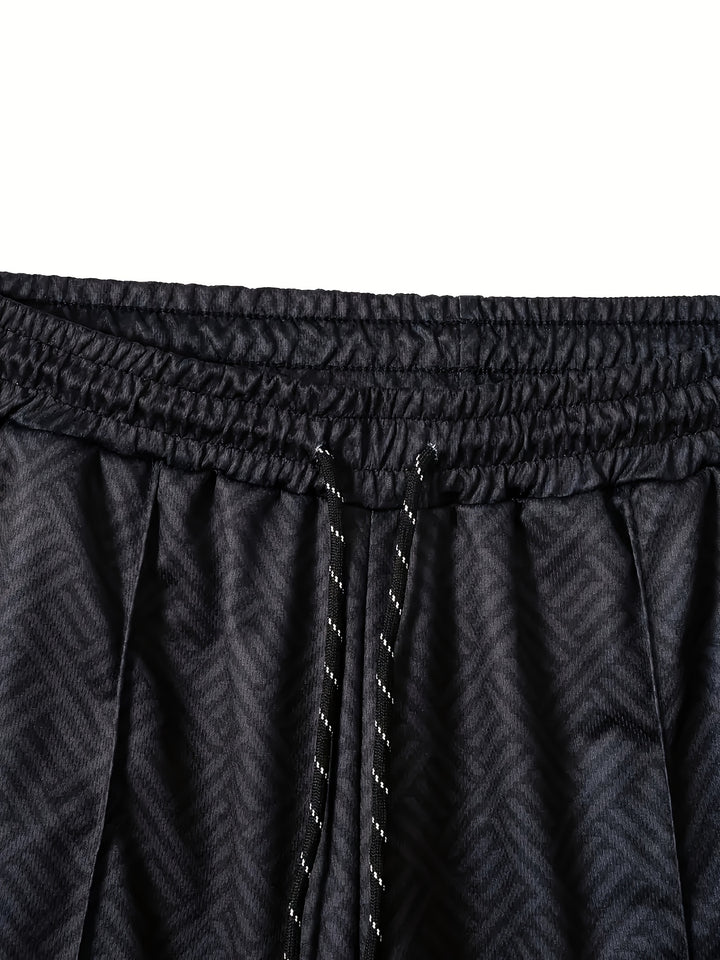 Textured Zip Polo Shirt and Shorts Set