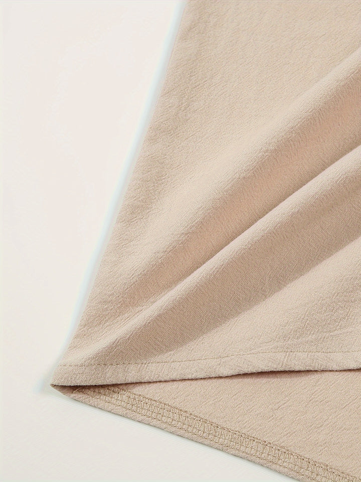 Textured Long Sleeve Henley Shirt