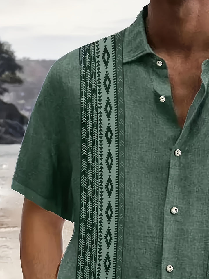 Geometric Pattern Beach Shirt