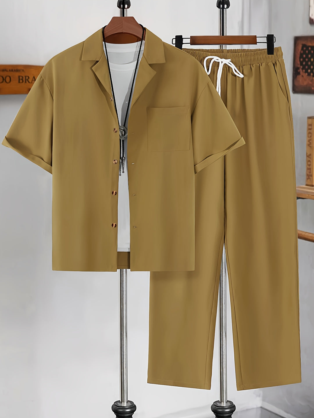 Relaxed Tailored Short Sleeve Shirt and Trousers Set