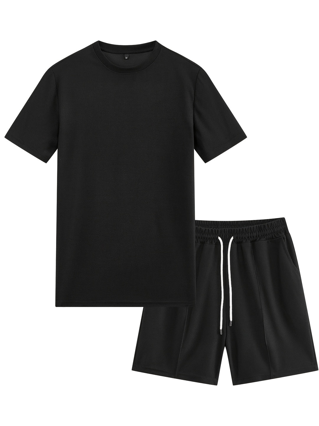 Textured Minimalist T-Shirt and Shorts Set