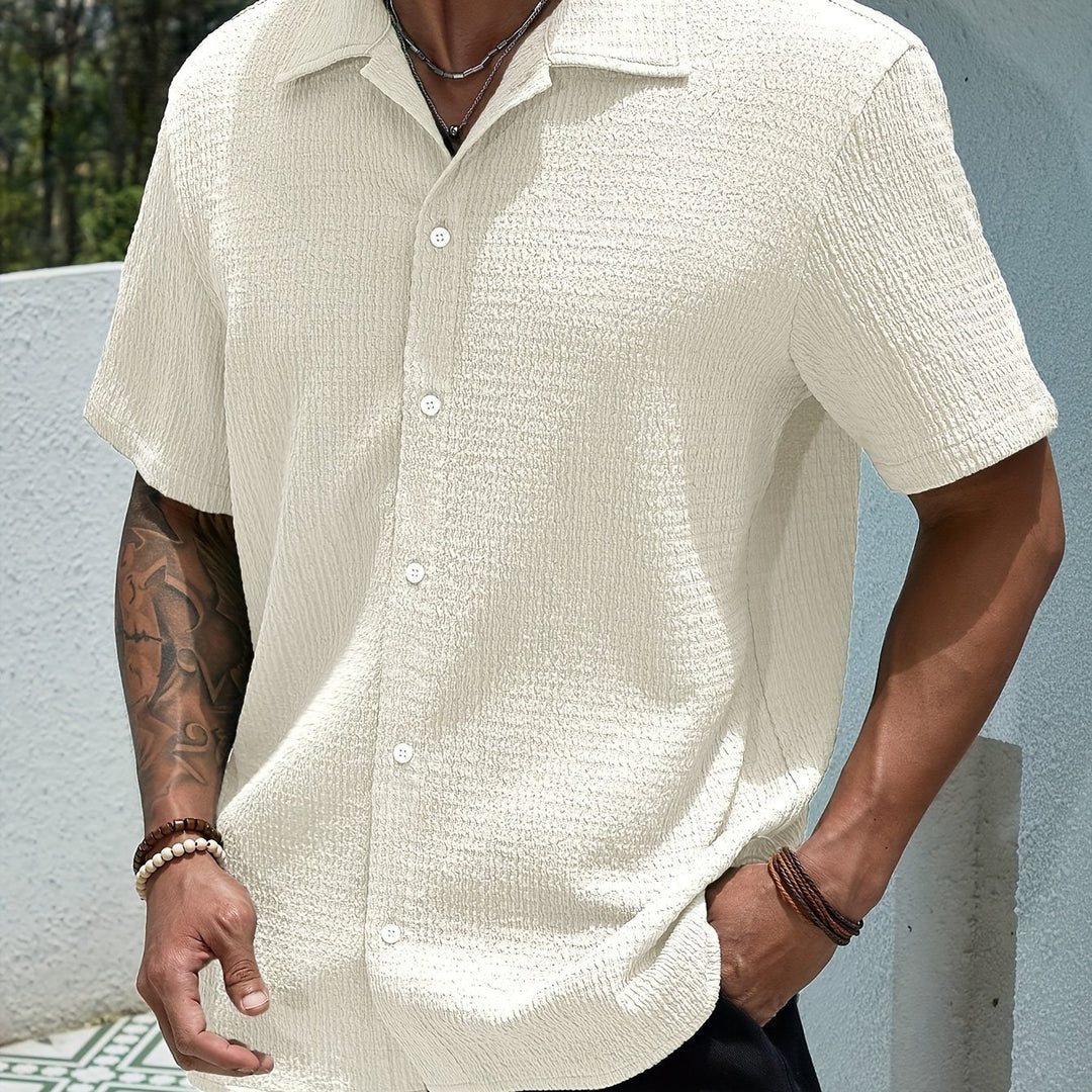 Textured Button-Up Shirt