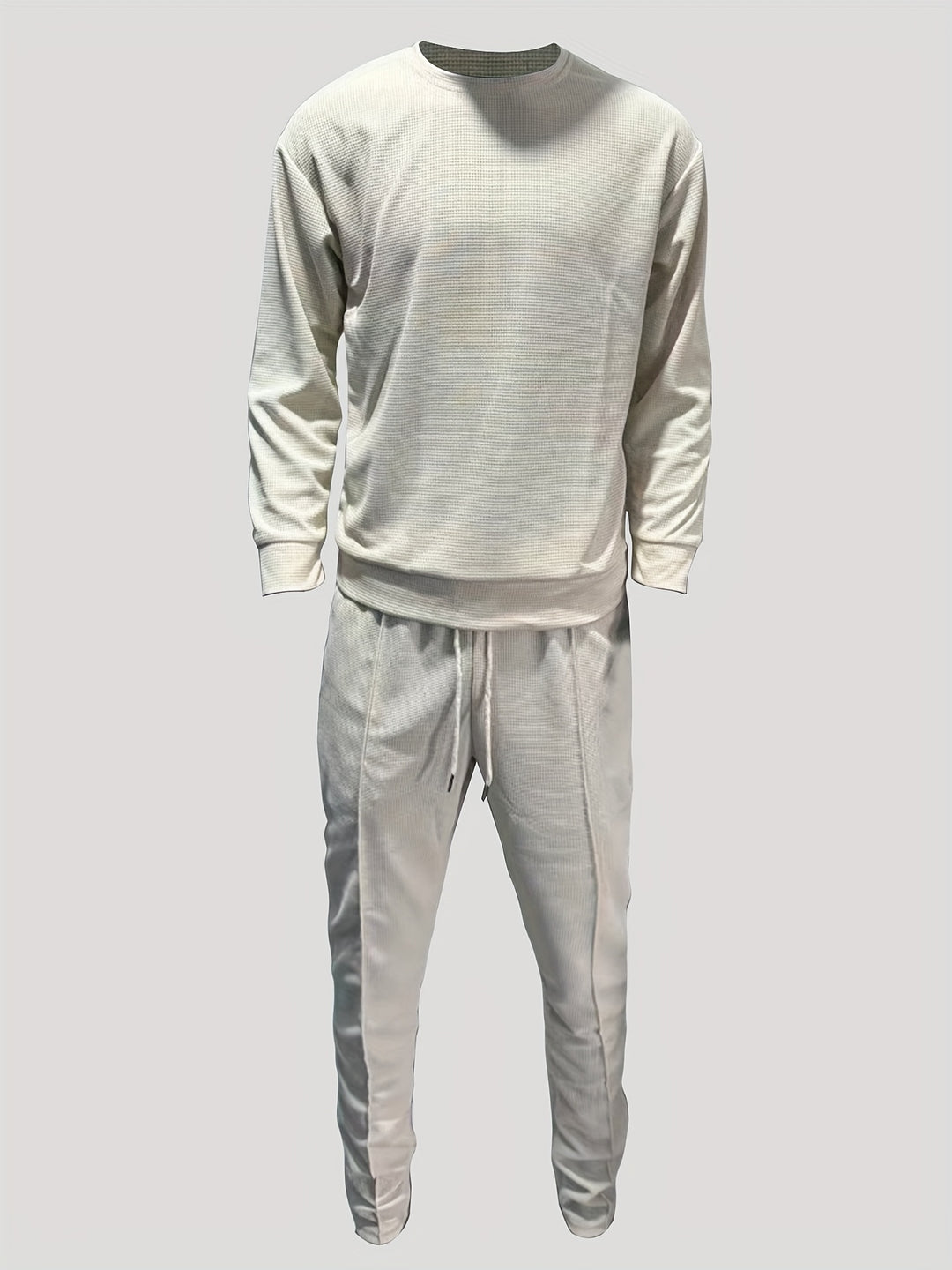 Textured Long Sleeve Top and Joggers Set