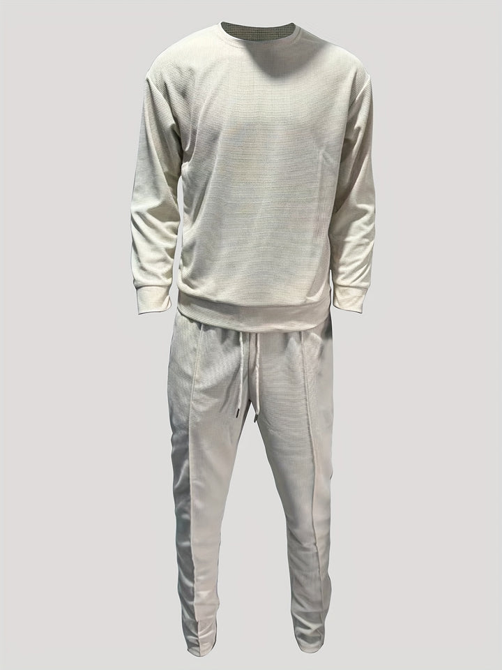 Textured Long Sleeve Top and Joggers Set