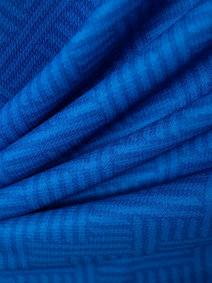 Textured Zip Polo Shirt and Shorts Set