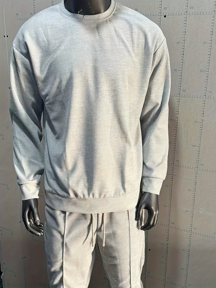 Textured Long Sleeve Top and Joggers Set