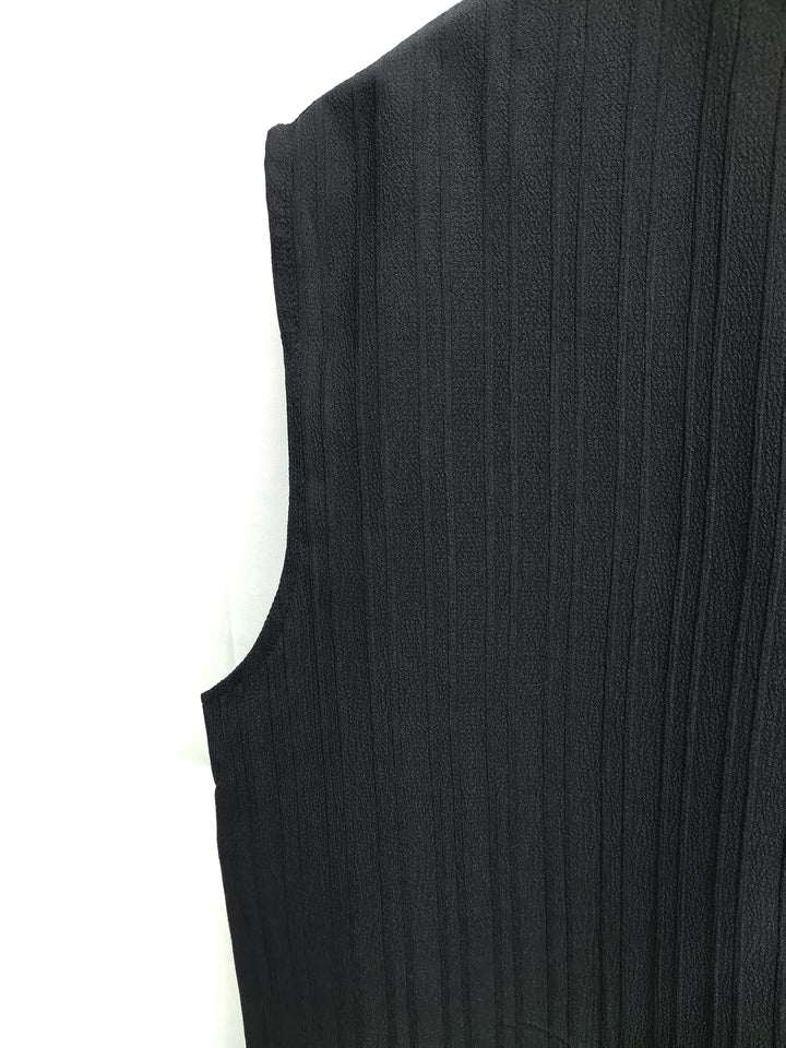 Sleeveless Pleated Button Shirt and Shorts Set