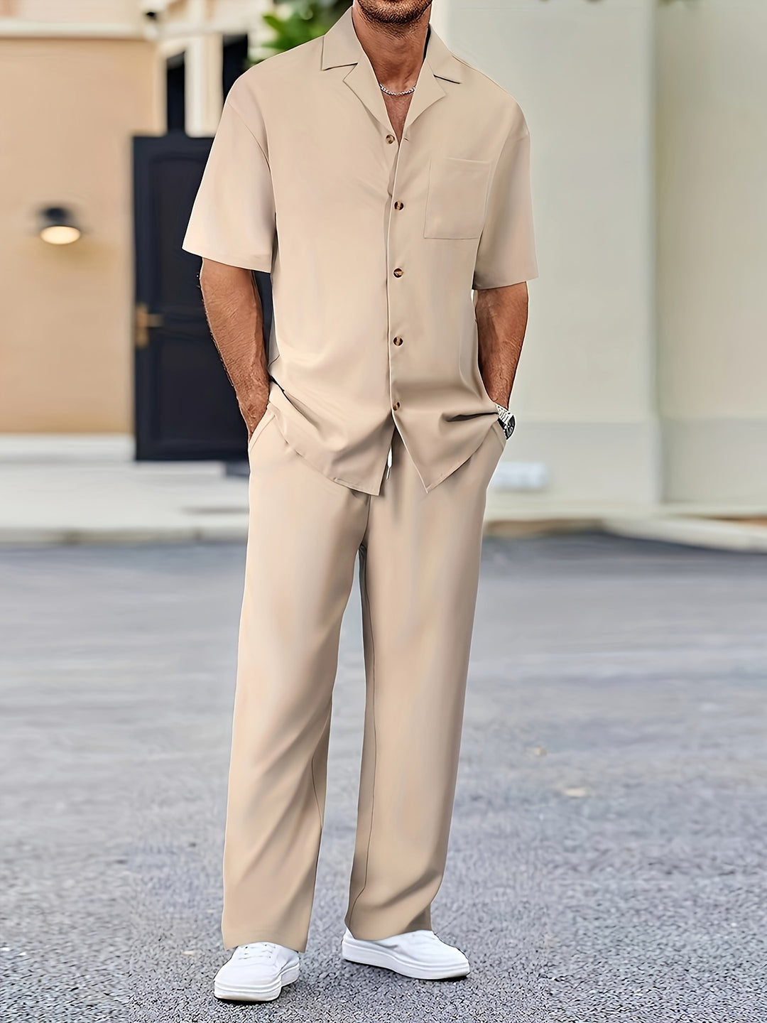 Relaxed Tailored Short Sleeve Shirt and Trousers Set