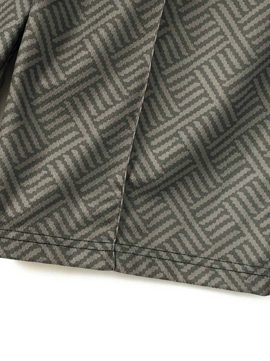 Textured Zip Polo Shirt and Shorts Set