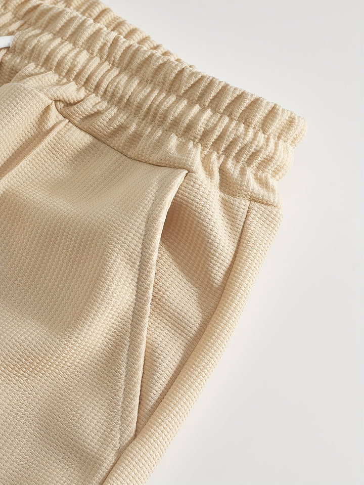 Textured Minimalist T-Shirt and Shorts Set