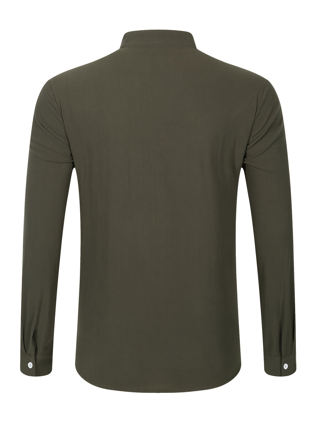 Textured Long Sleeve Henley Shirt