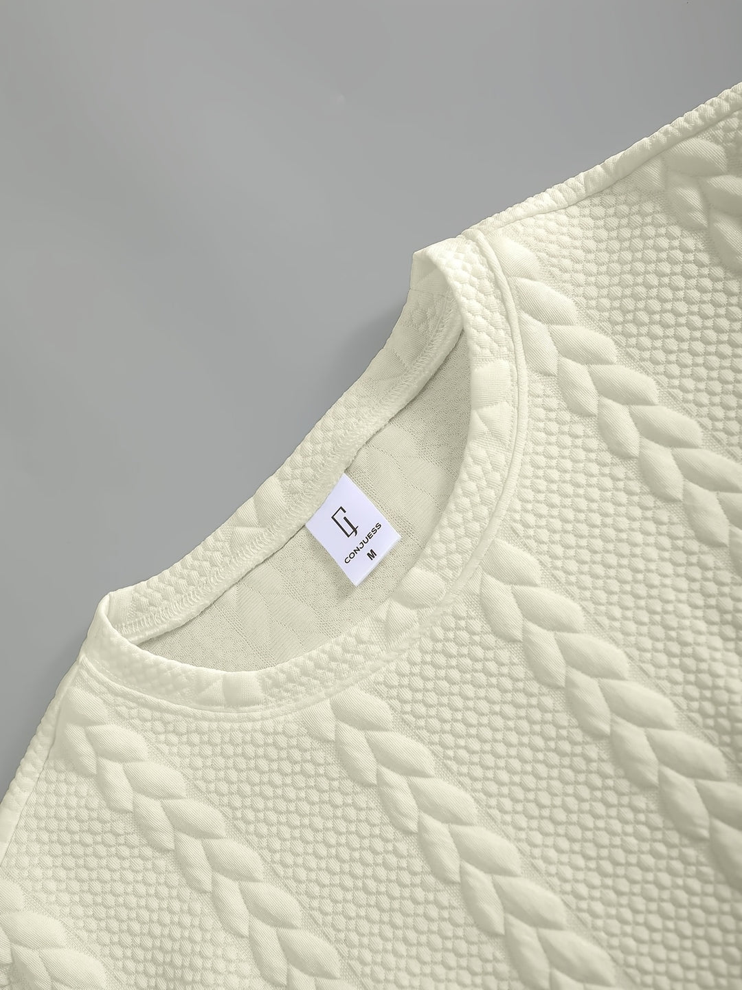 Textured Cable Knit T-Shirt and Shorts Set