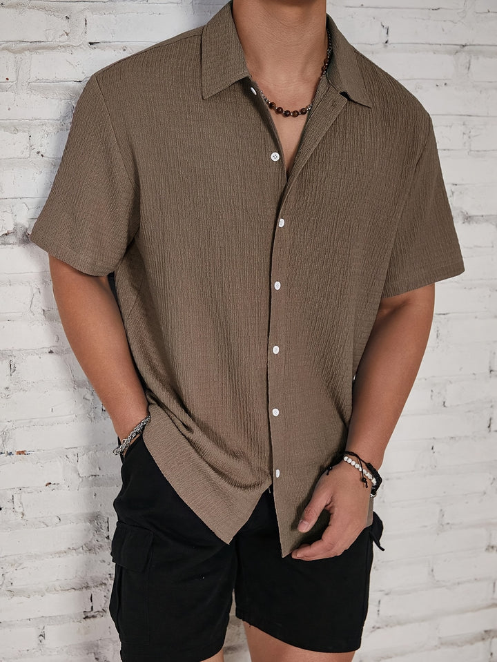 Textured Button-Up Shirt